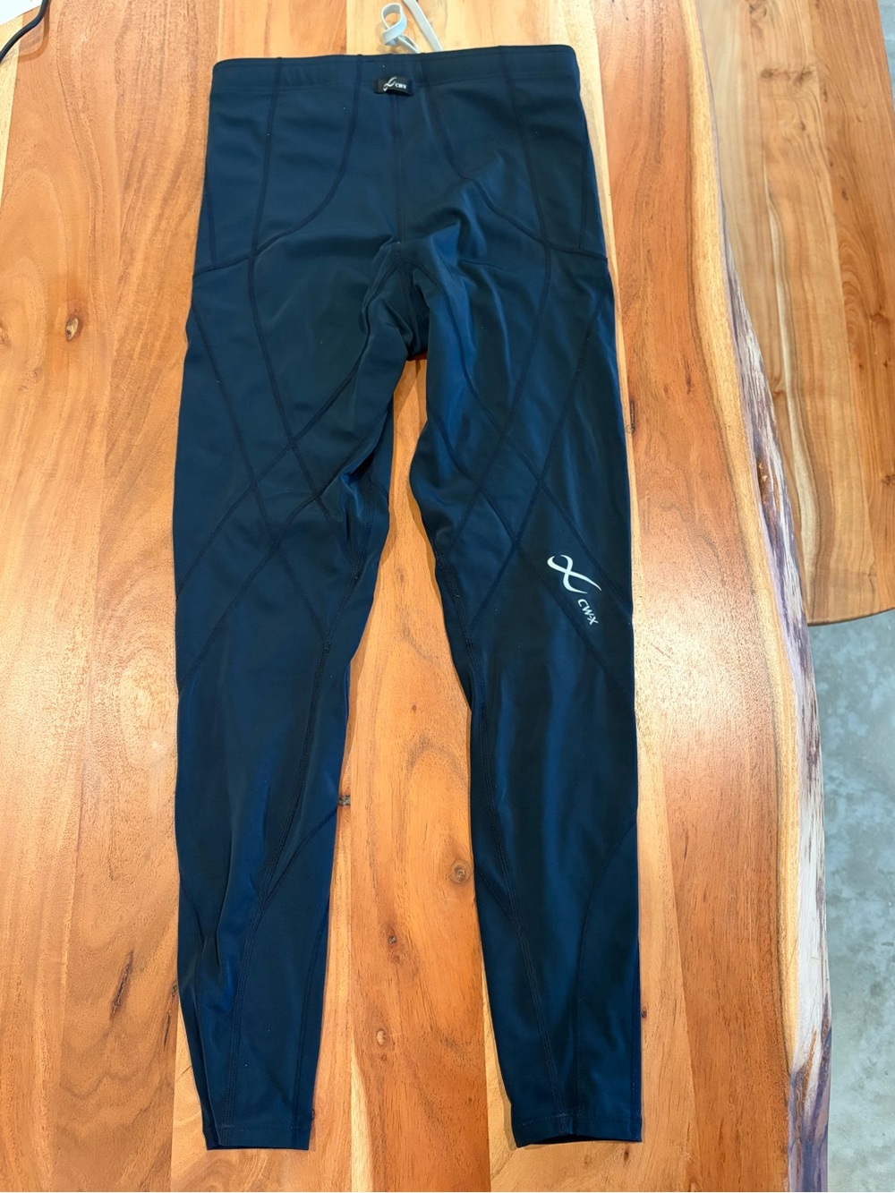 CW-X True Navy/Blue Stabilyx Joint Support Compression Tights - Picture 2 of 4